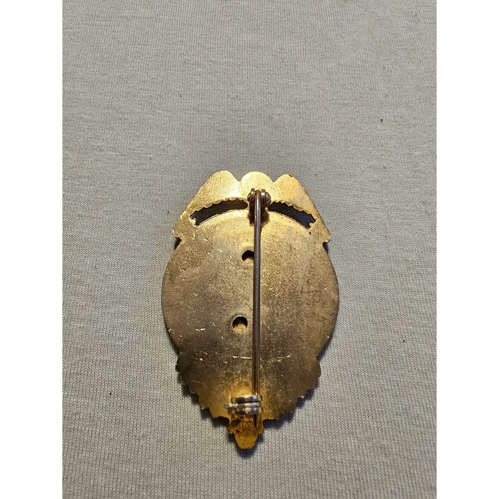 Vintage State Of Georgia Security Officer Badge Gold Tone Blue Enamel Eagle Pin